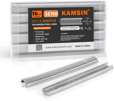 Grapas anillo C 16 acero galvanizado 1000 pzas