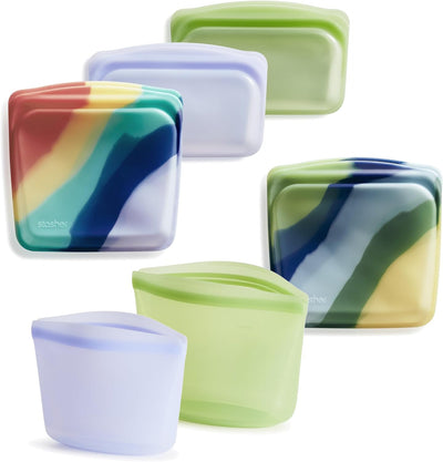 6 Pzas Bolsas Silicona Alimentos Multiusos Reutiliz.