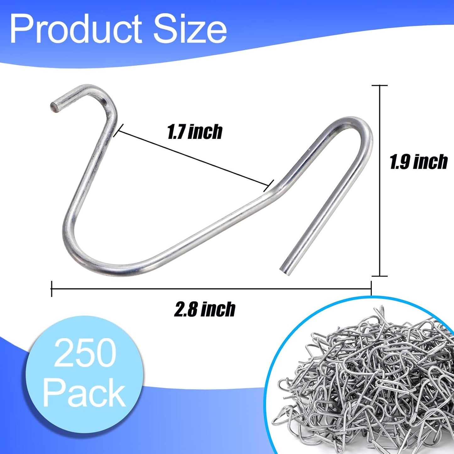 250 Clips Alambre Acero Galvanizado Poste T Jardín Granja