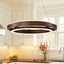 Lámpara LED madera nogal 24pulg comedor isla cocina