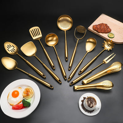 Set 12 Pzas Utensilios Acero Inox 304 Mate