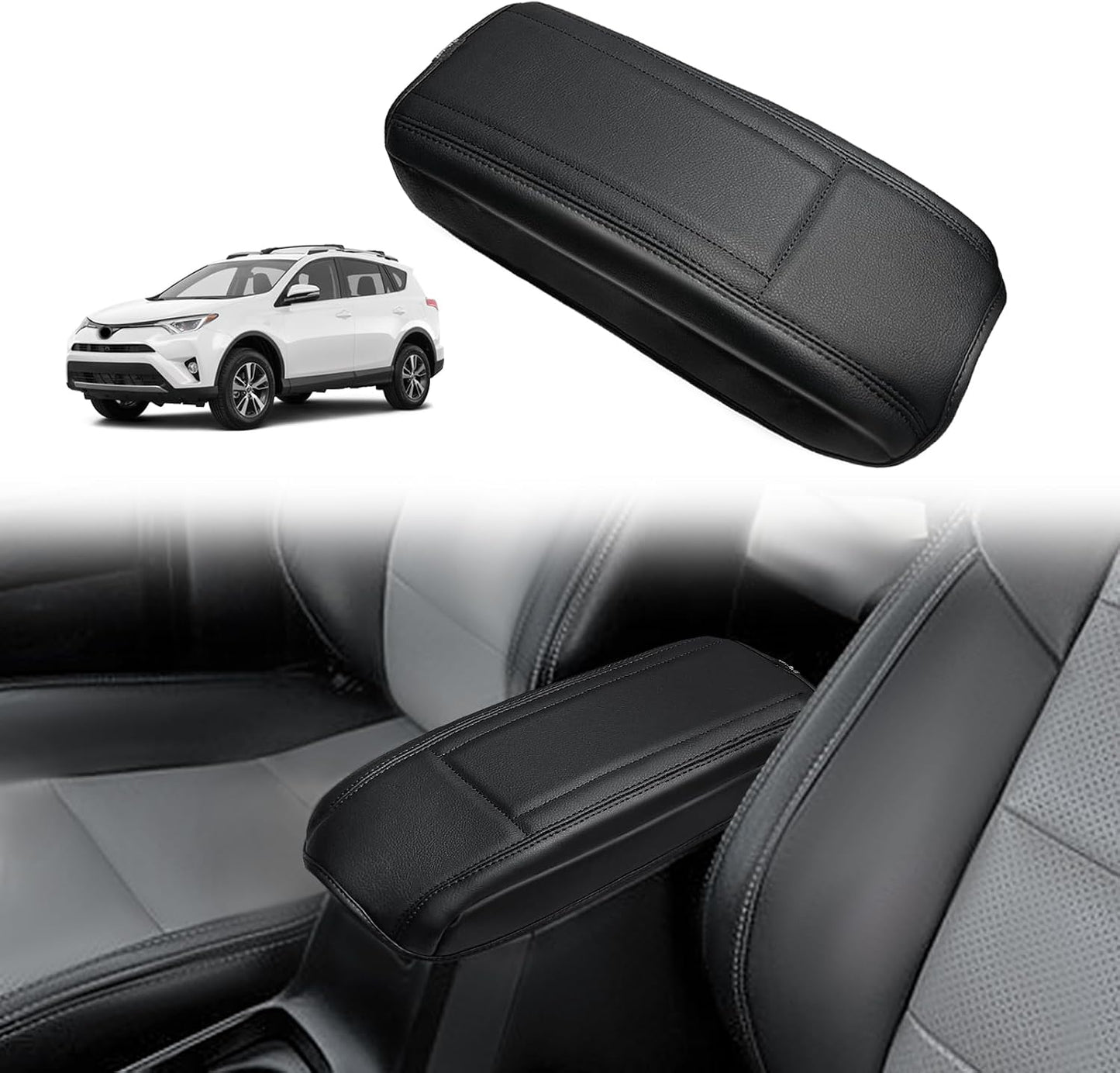 Funda reposabrazos consola Toyota RAV4 13-18 cuero vegano