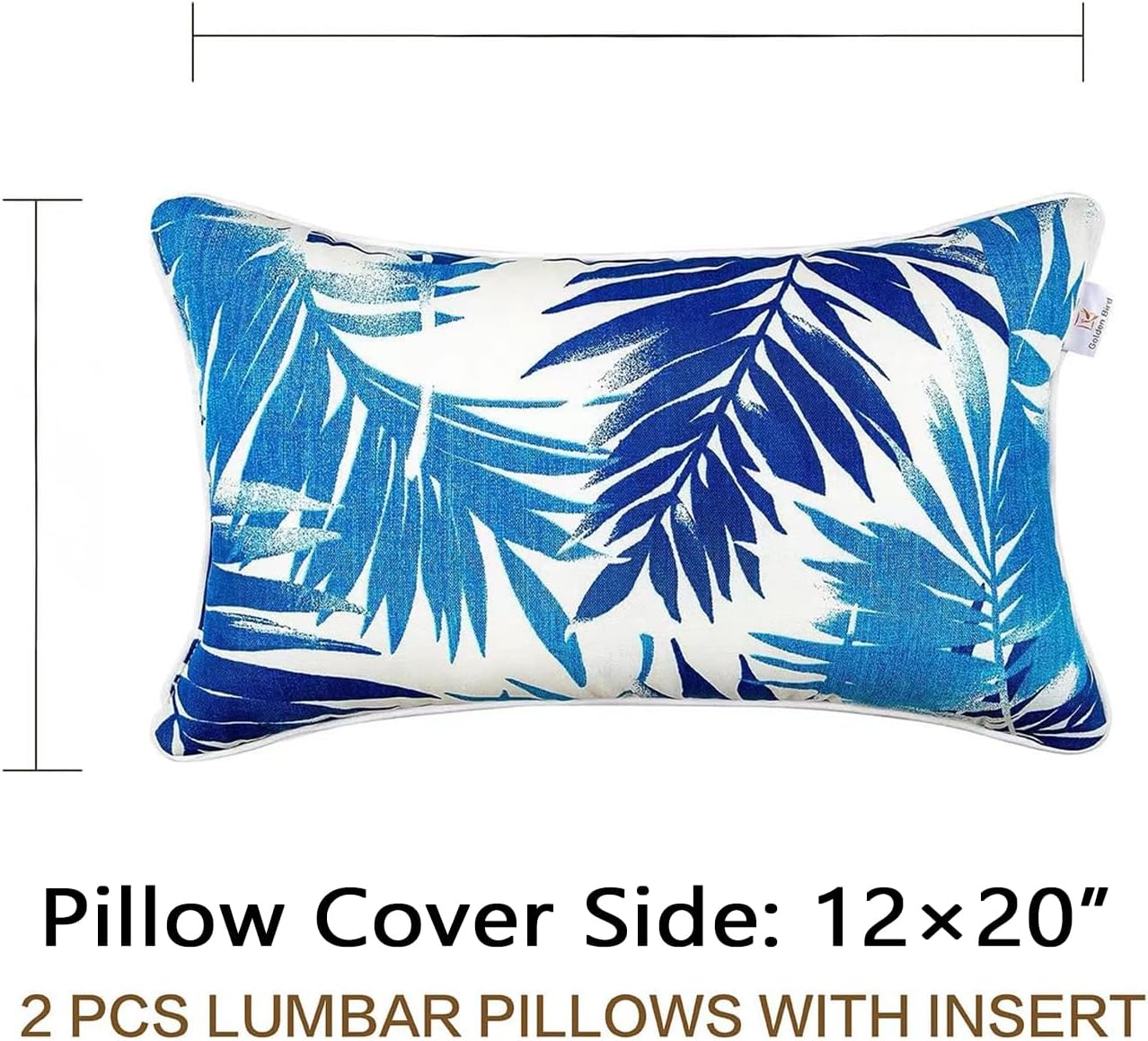 Set 2 Almohadas Exteriores Impermeables 12x20pulg
