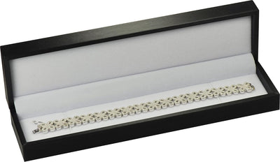 Caja regalo pulsera collar cadena lujo piel sintética 8.75"
