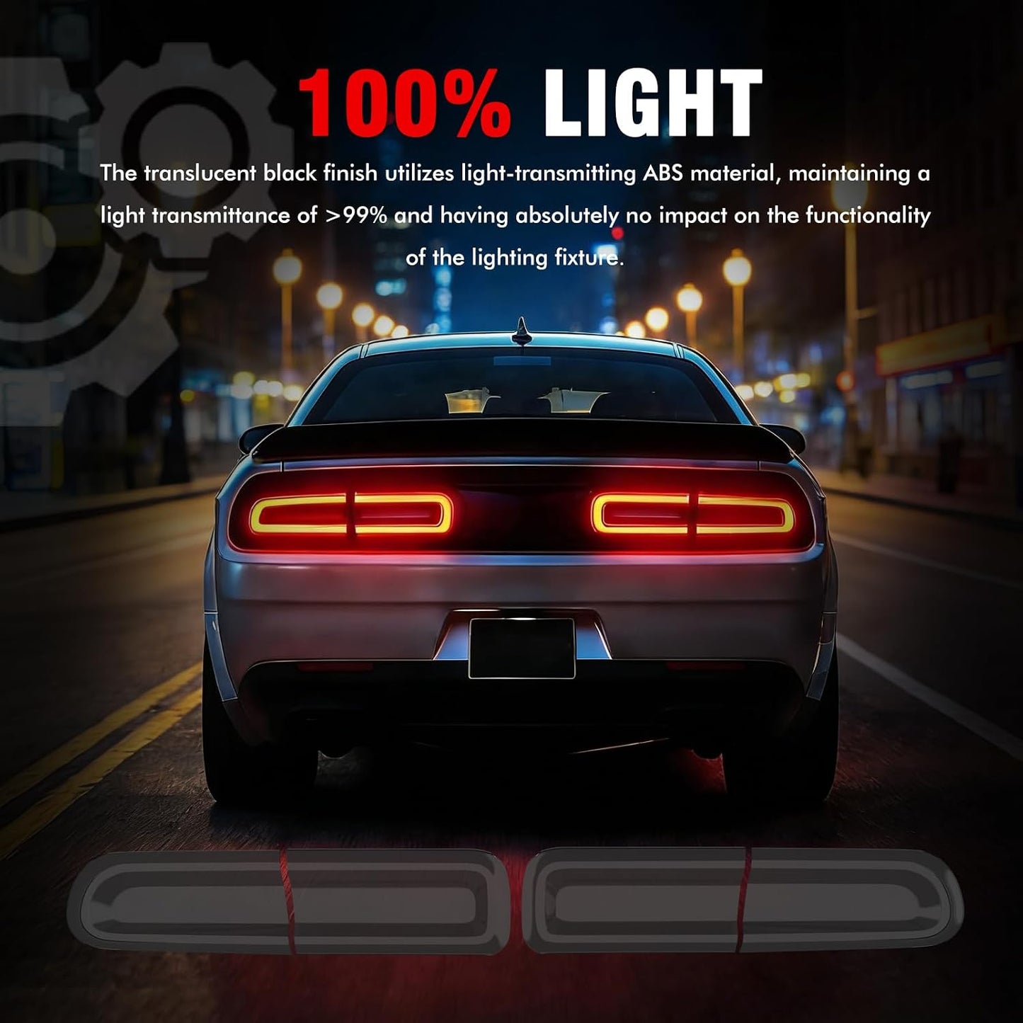 Cubiertas luz trasera ahumada Challenger 2015-25 4uds