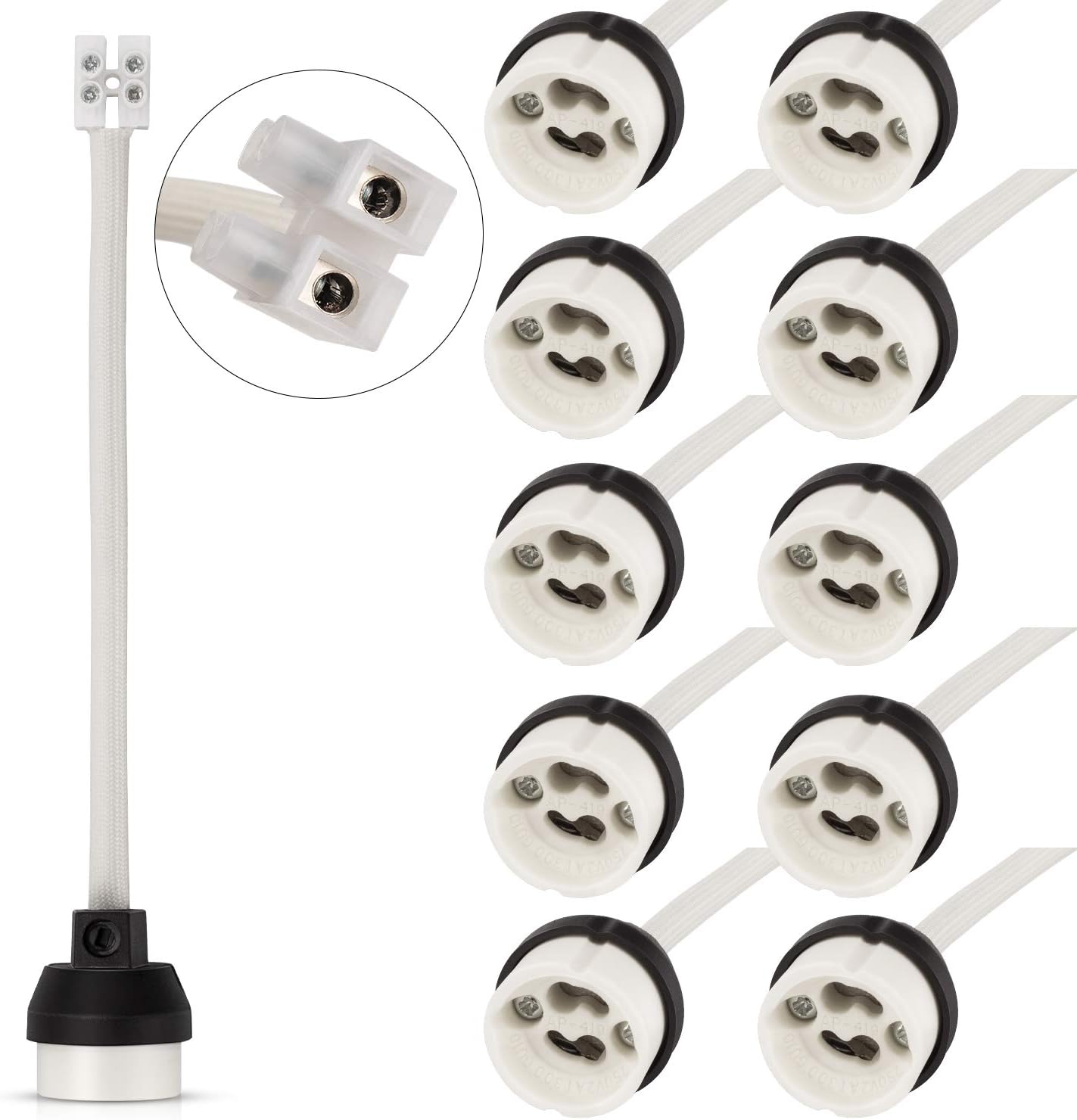 Soporte bombilla GU10 alambre 5.9pulg set 10
