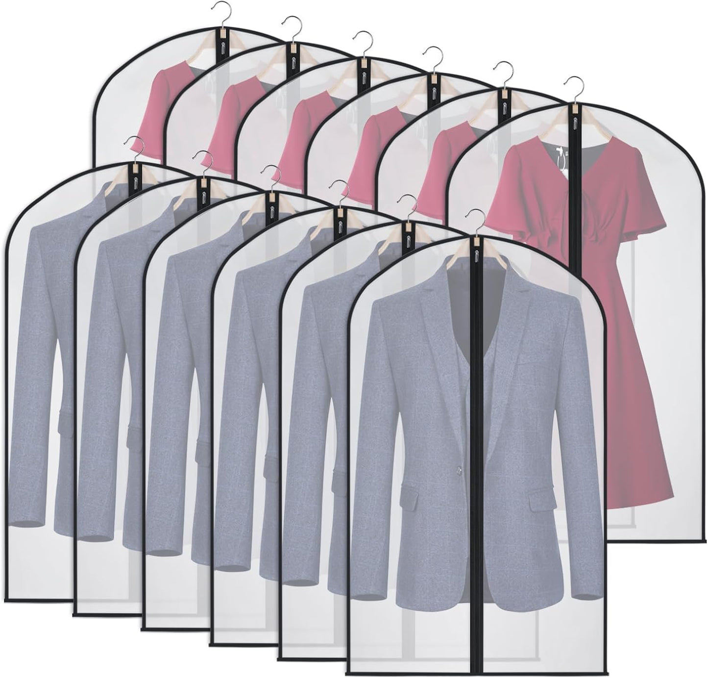 Bolsas transparentes para colgar ropa 40" 12uds