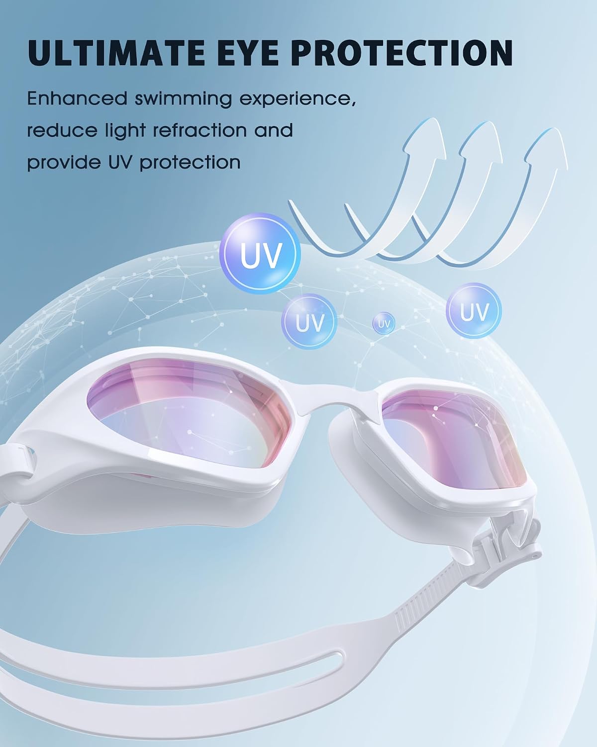Gafas natación unisex anti niebla anti UV para adultos
