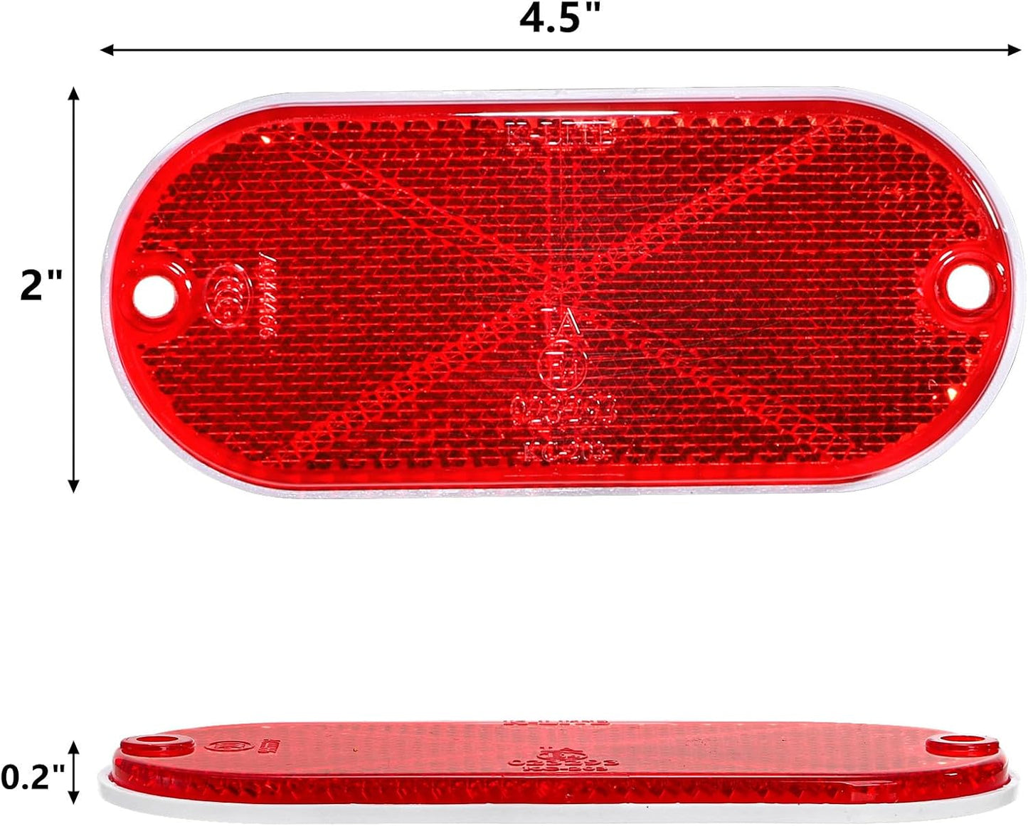 20 Reflectores Ovalados Rojos con Orificio