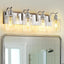 Lámpara tocador baño 4 luces níquel vidrio