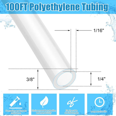 Tubo polietileno 100ft manguera translúcida alimenticio