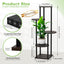 Soporte madera 5 niveles para plantas estante metal negro