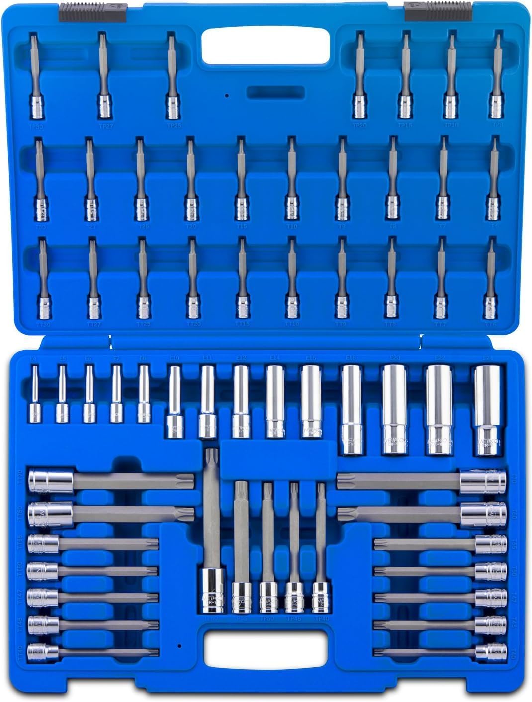 Set 60 Pzas Brocas S2 Torx Plus y E-Torx Cr-V