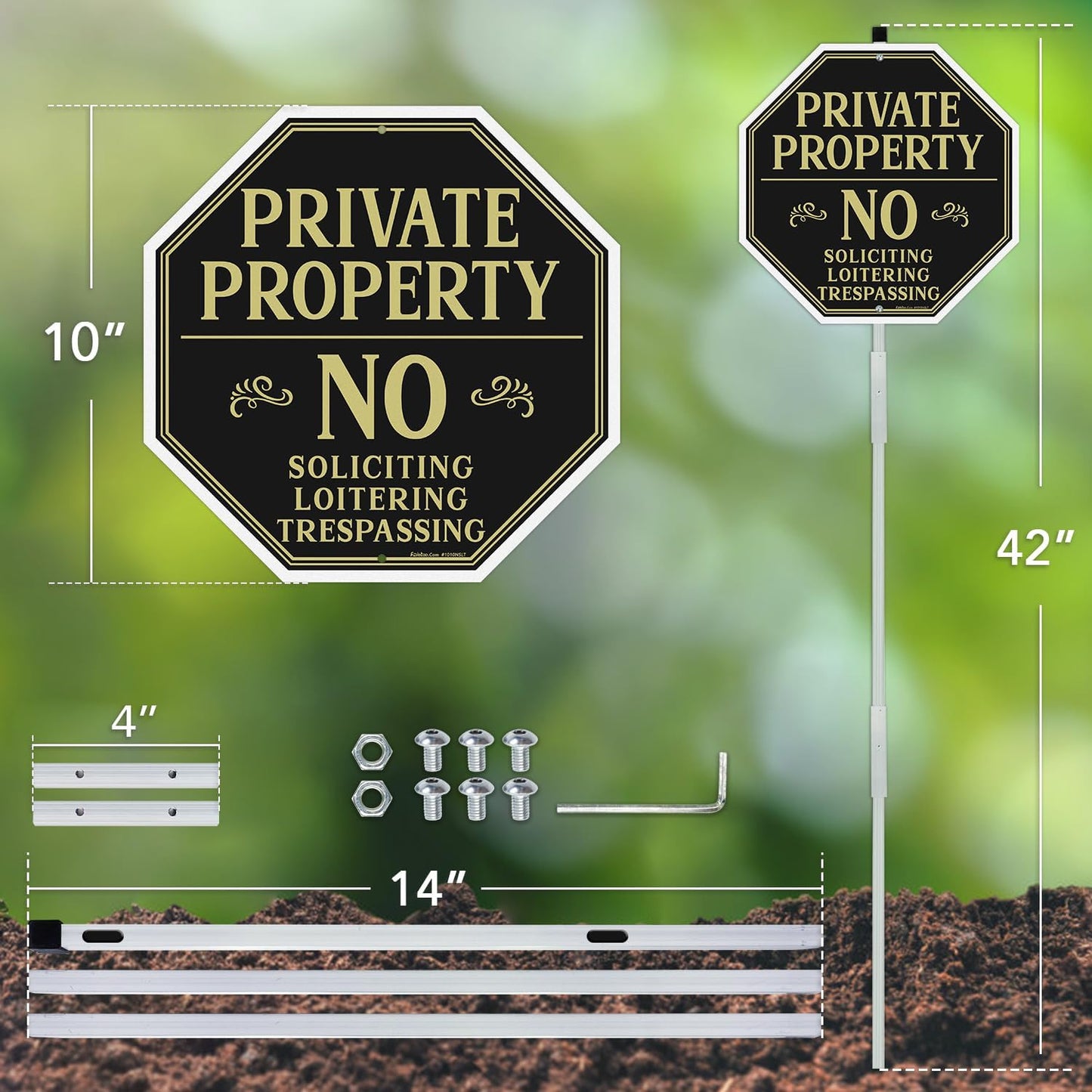 Señal propiedad privada aluminio 42" reflectante