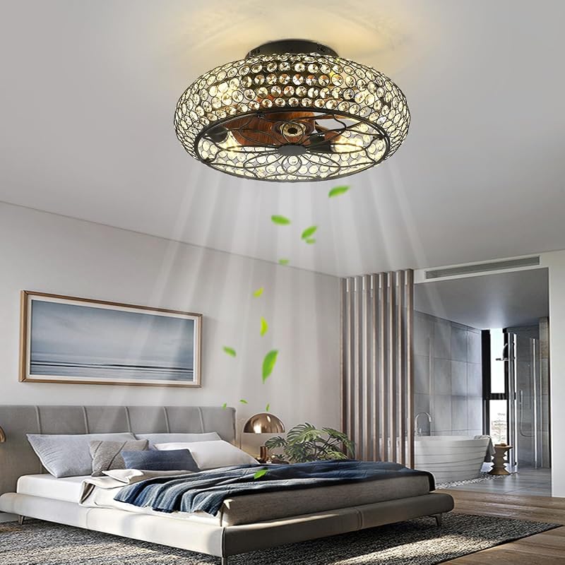 Ventilador techo enjaulado con luz control remoto 18.8pulg