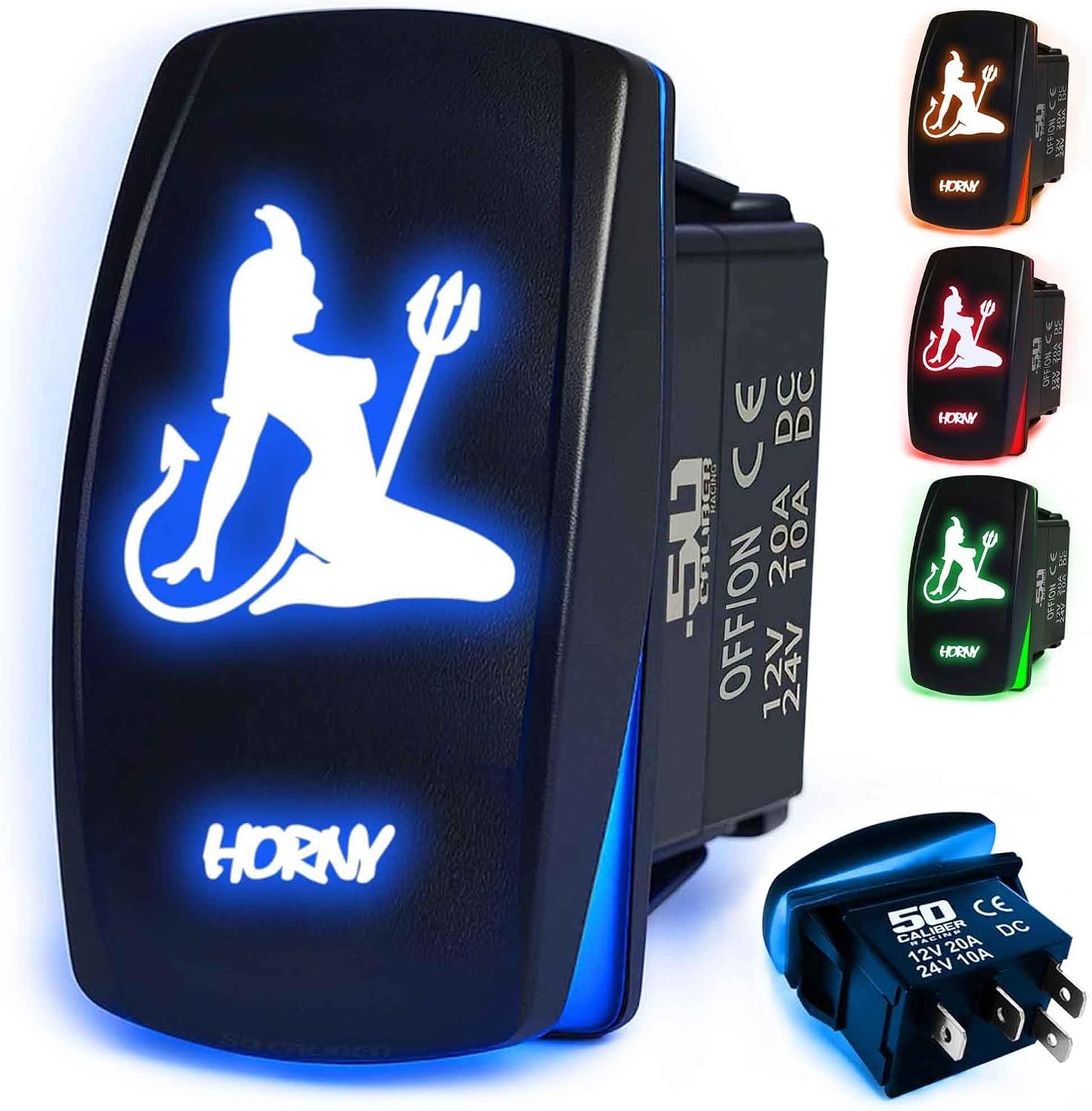 Interruptor basculante 12v LED 20A UTV Auto Barco Azul