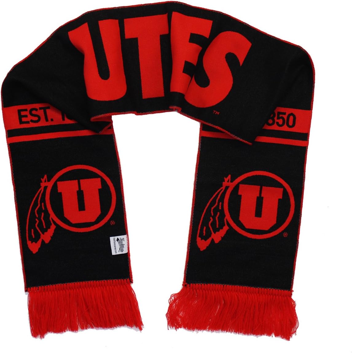 Bufanda Utah Utes Reversible Negro Rojo