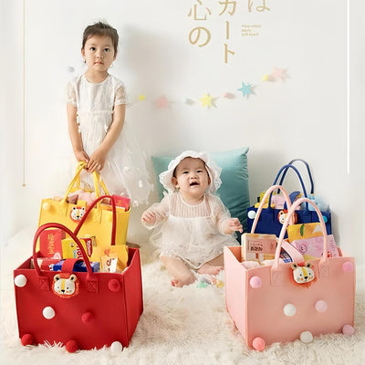 Bolso tote fieltro animado para niños baby shower