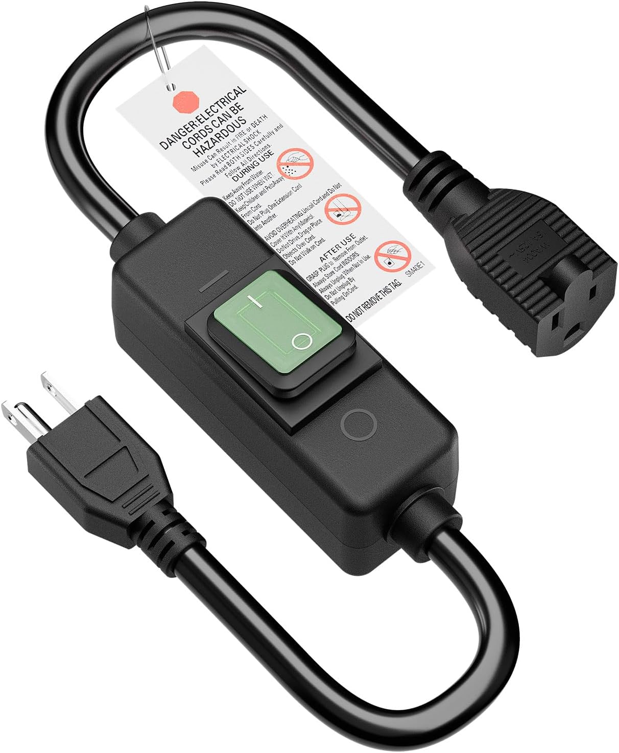 Cable extensión impermeable 3 clavijas NEMA 5-15P 1.5pies
