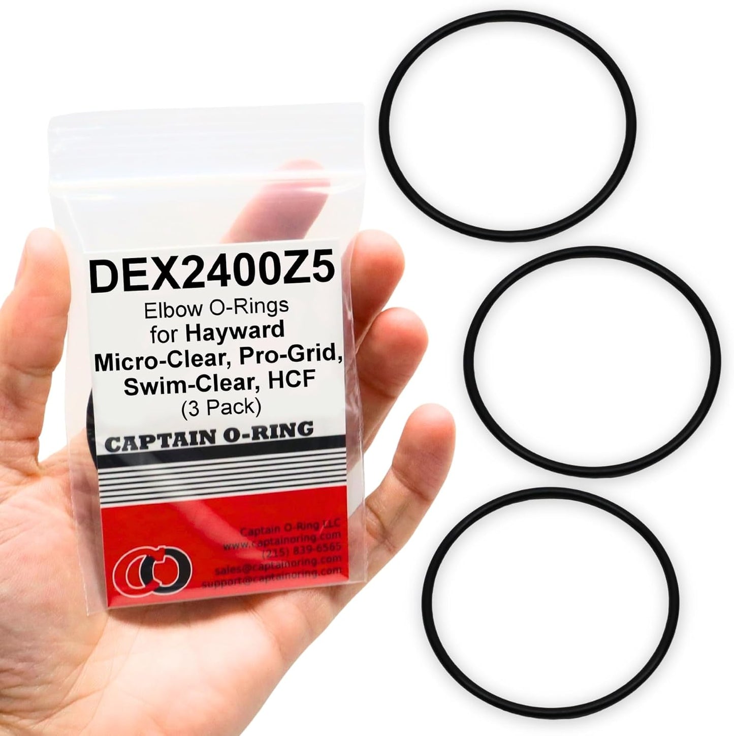 Junta tórica DEX2400Z5 para codo salida Hayward 3 pzas