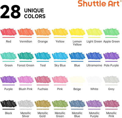 Marcadores acrílicos doble punta 28 colores