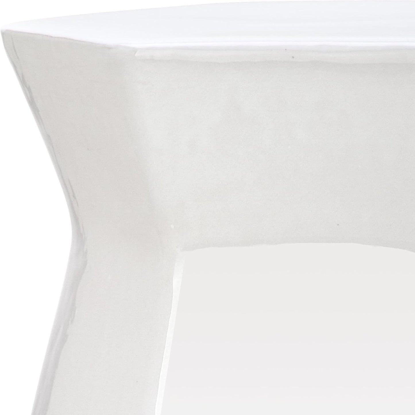 Taburete jardín cerámica hexagonal moderno blanco