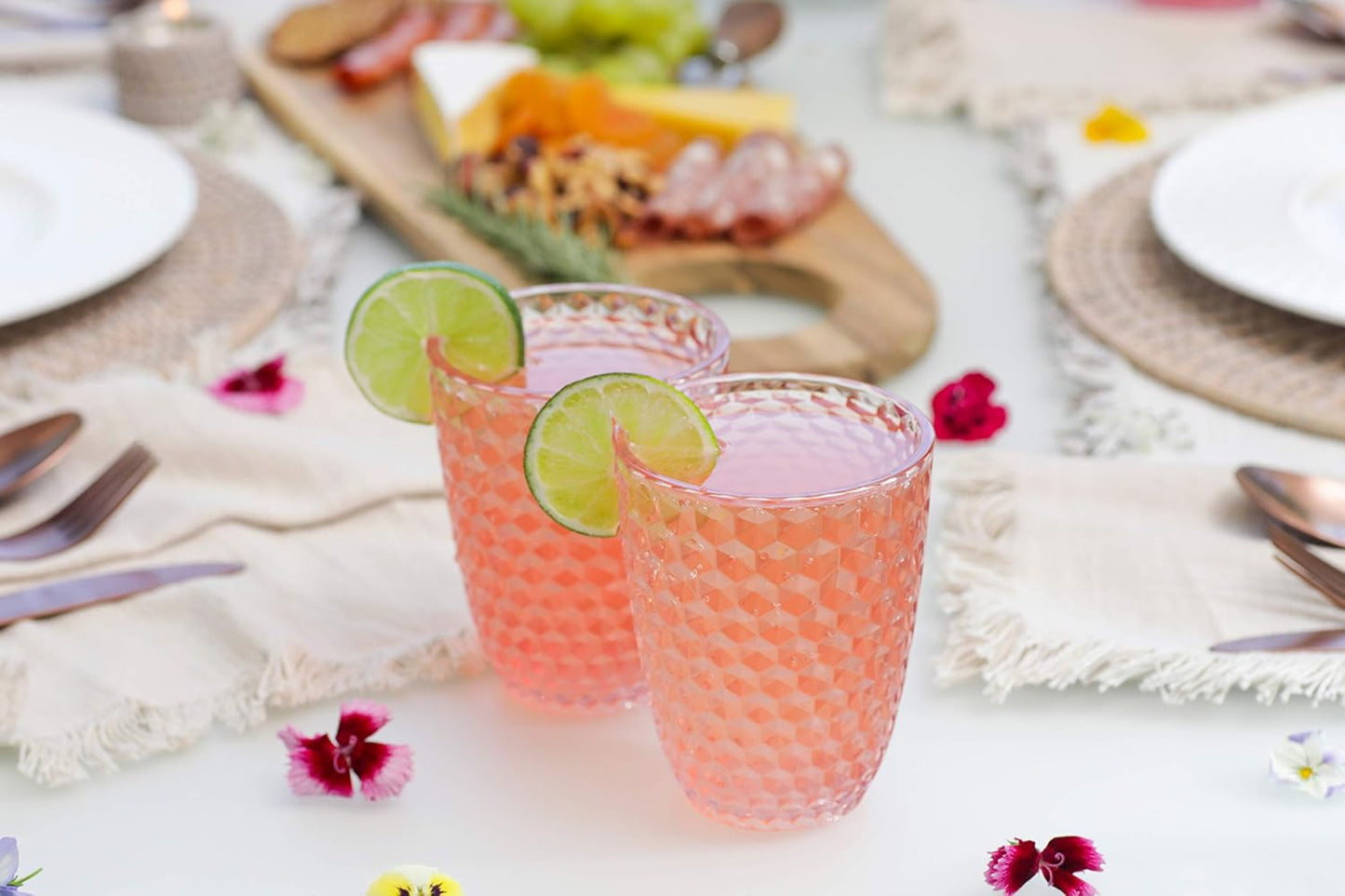 Vaso plástico Tritan inastillable set 4 12oz color rosa