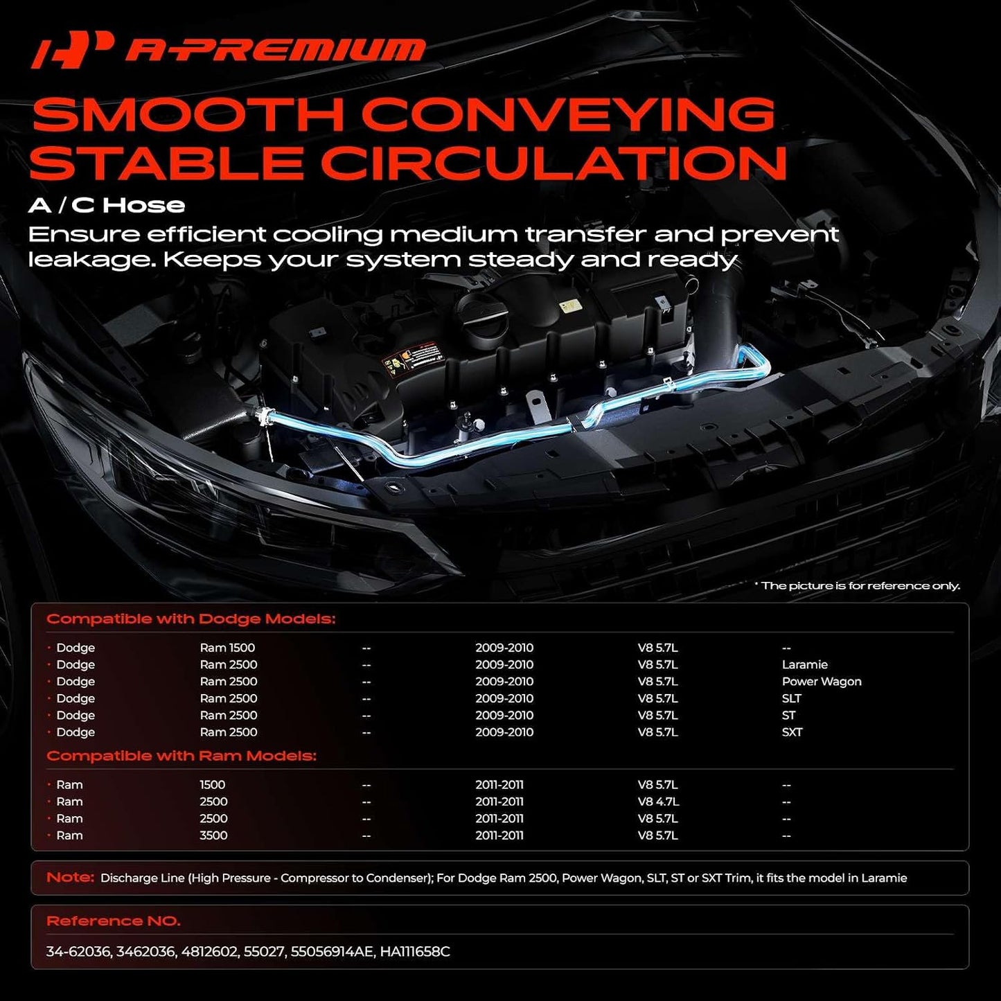 Manguera A/C comp Ram 1500/2500 Dodge 09-10