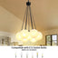 Candelabro Sputnik Globo Negro Vidrio Lechoso Lámpara