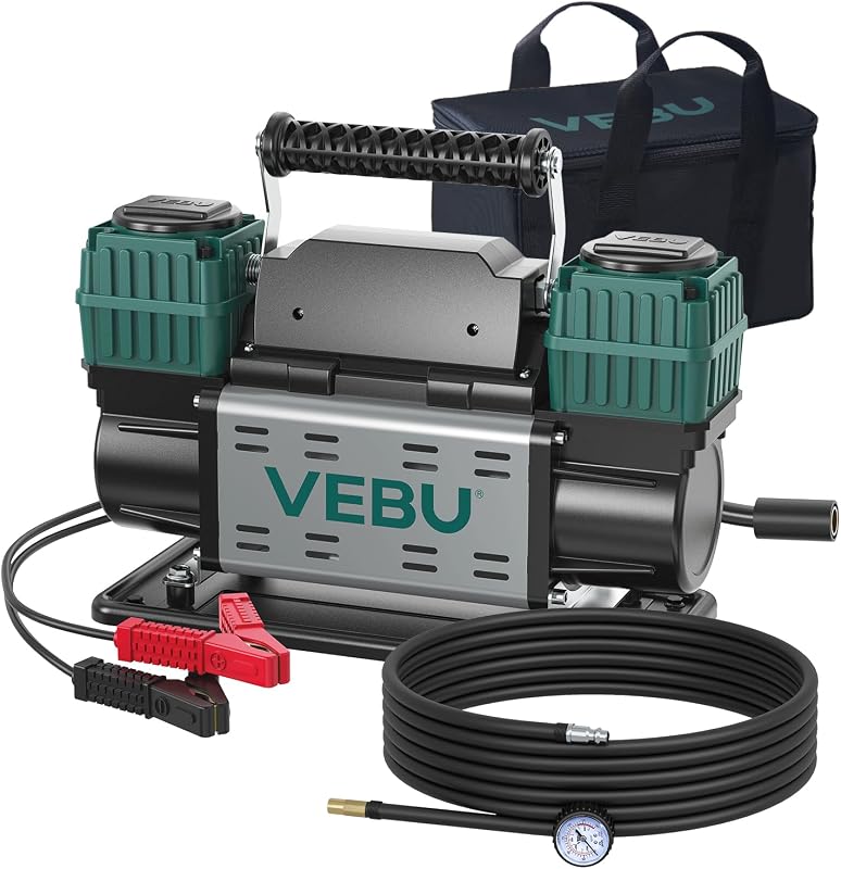 Compresor aire 12V dual 125PSI manómetro vehículos todo