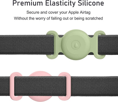 Soporte Airtag collar mascotas funda silicona 2 pzas rosa