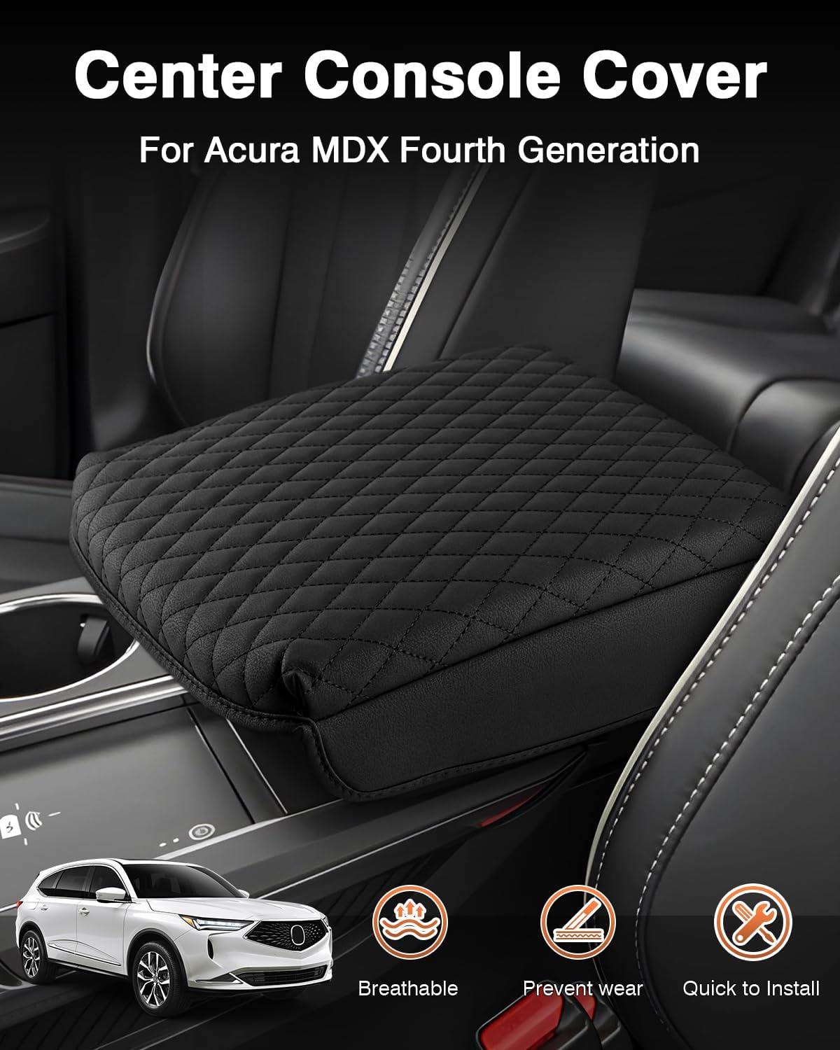 Funda consola central Acura MDX cuero sintético