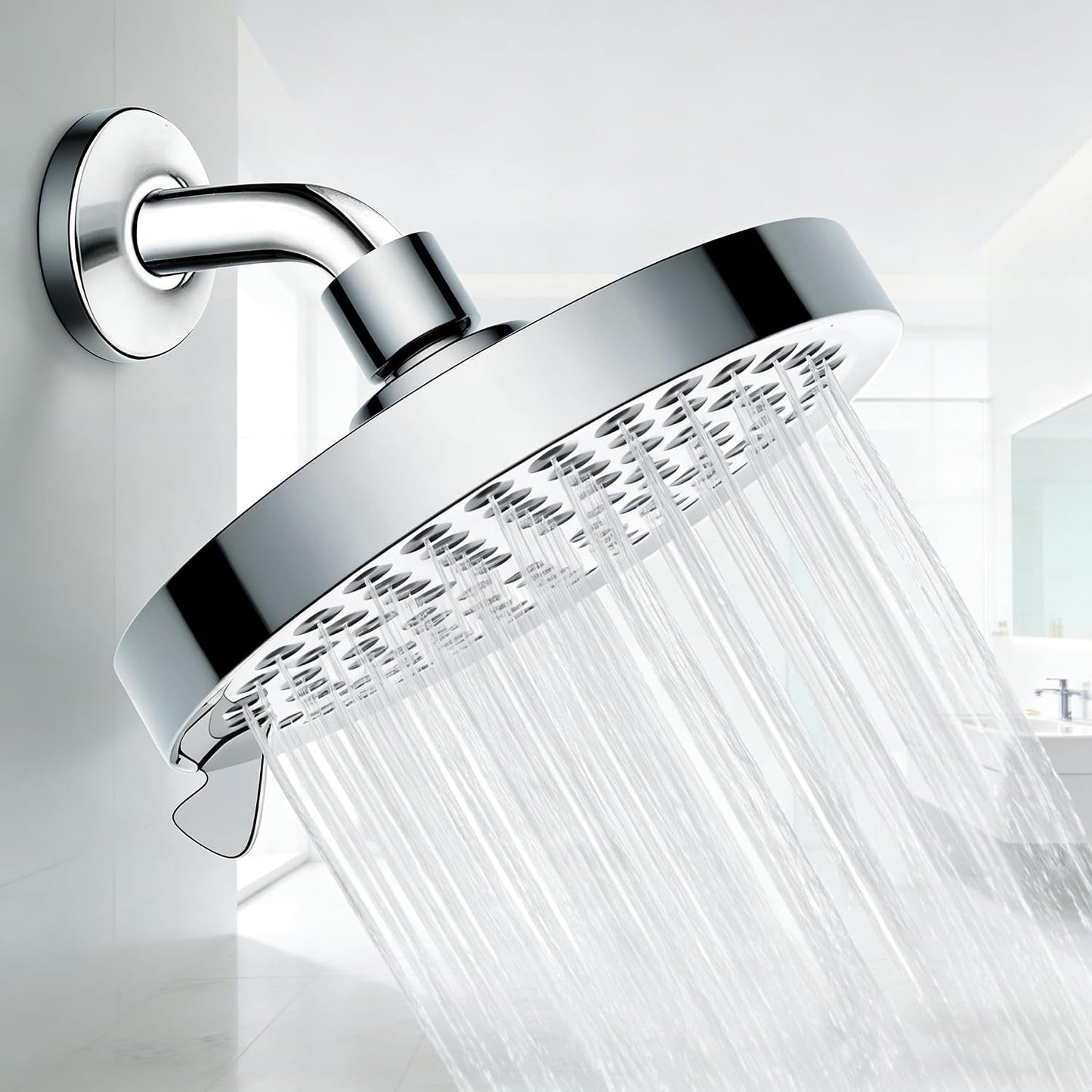 Cabezal ducha lluvia 6pulg 7 modos ajustable spa