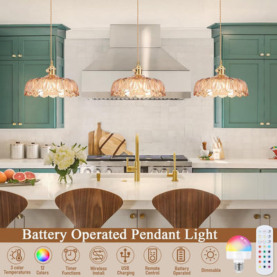 Lámpara colgante vintage RGB ajustable 9.4pulg isla cocina set 2