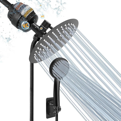 Cabezal ducha filtrado lluvia 8pulg 5 ajustes