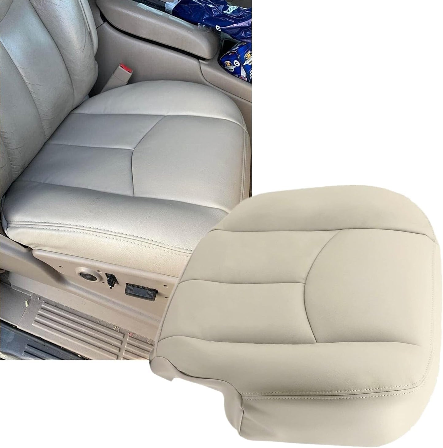 Funda asiento cuero marrón claro espuma Chevy Tahoe