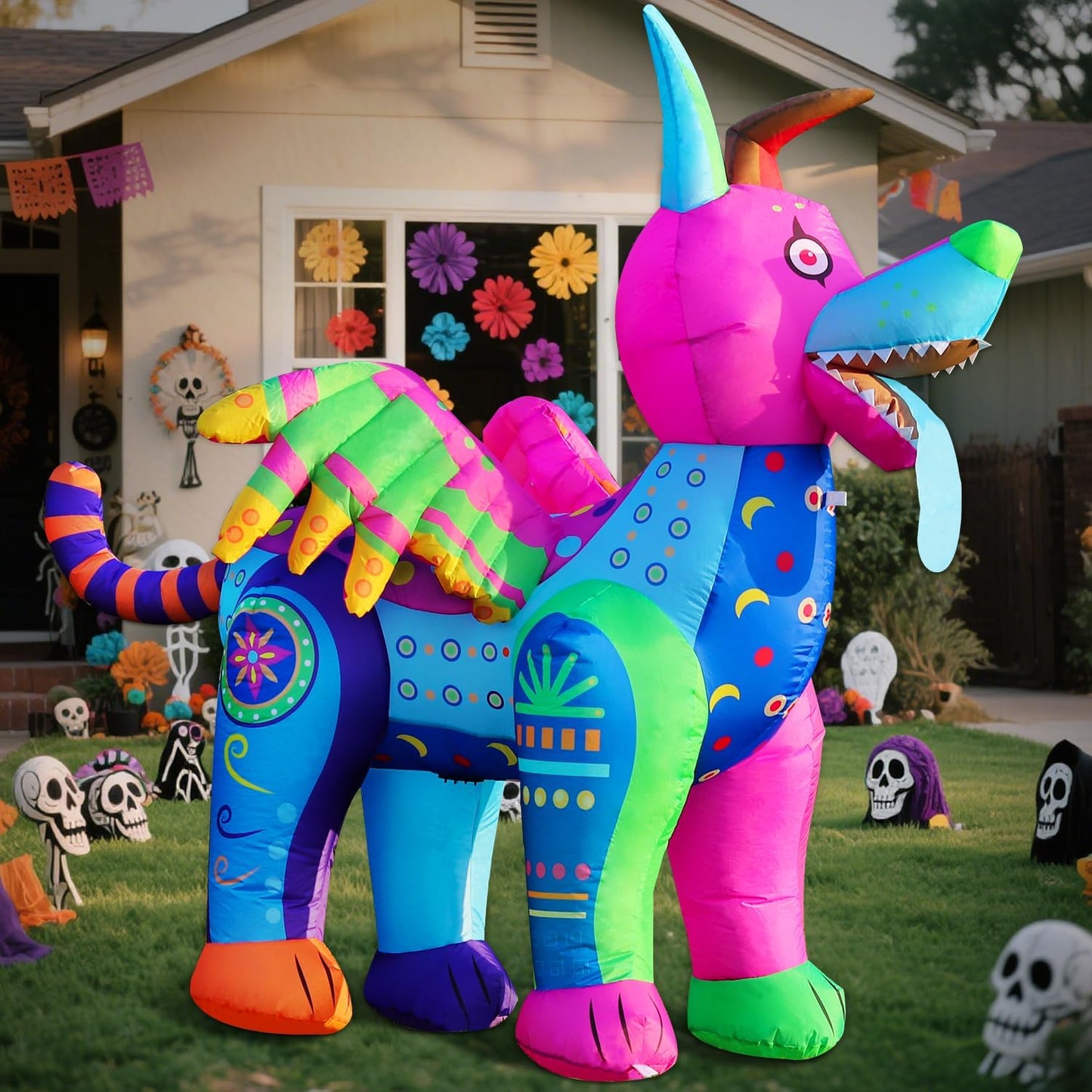 Decoración inflable Halloween Alebrije LED para jardín