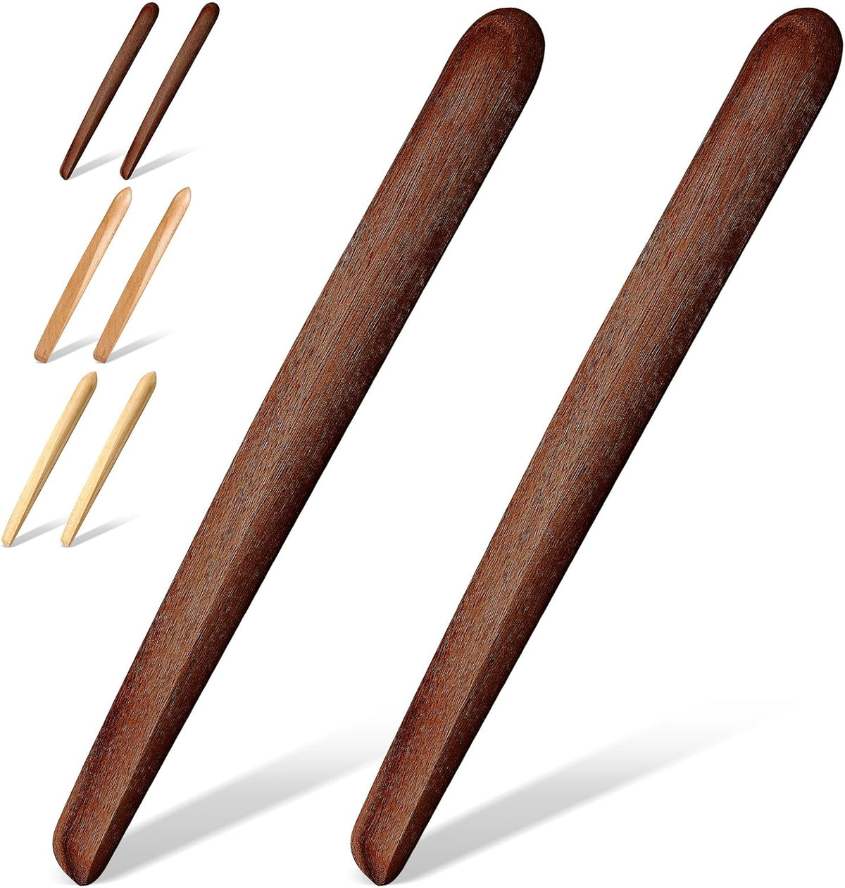2 Pzas Herramientas Panadería Madera Acacia 11pulg