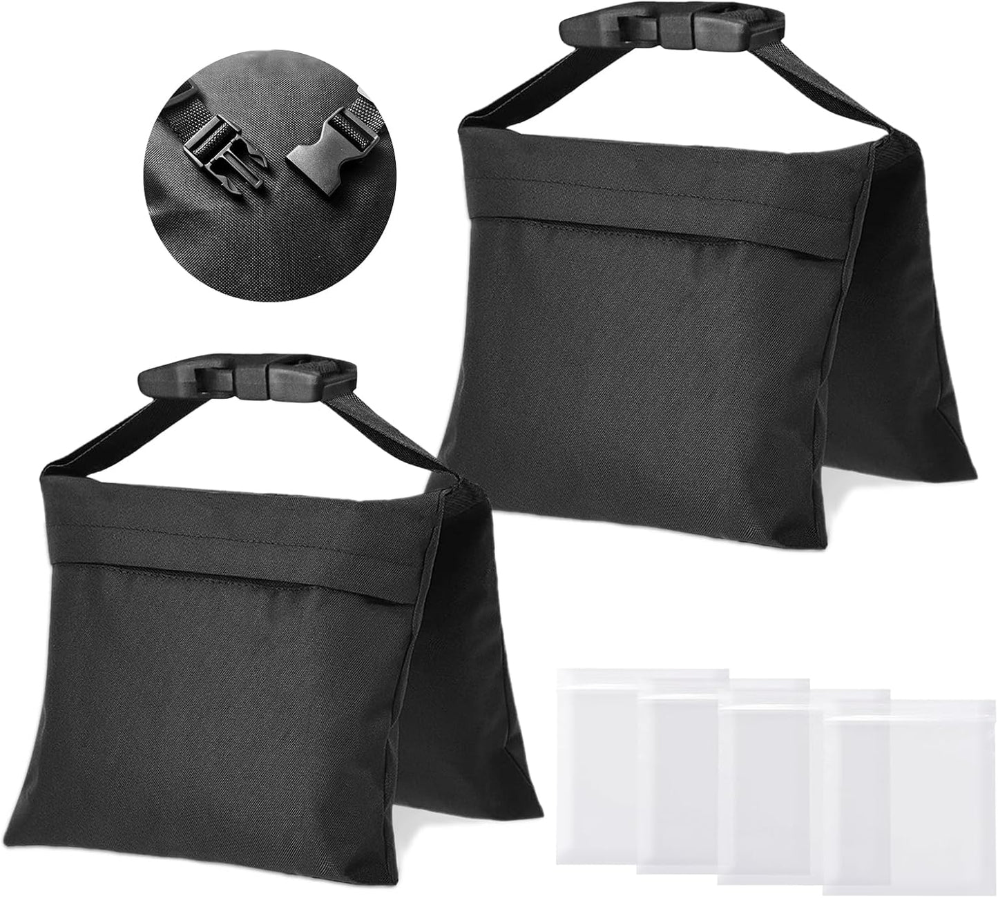 2 Pack Bolsas Arena Resistentes con Correas Hebilla Soporte Pie Luz
