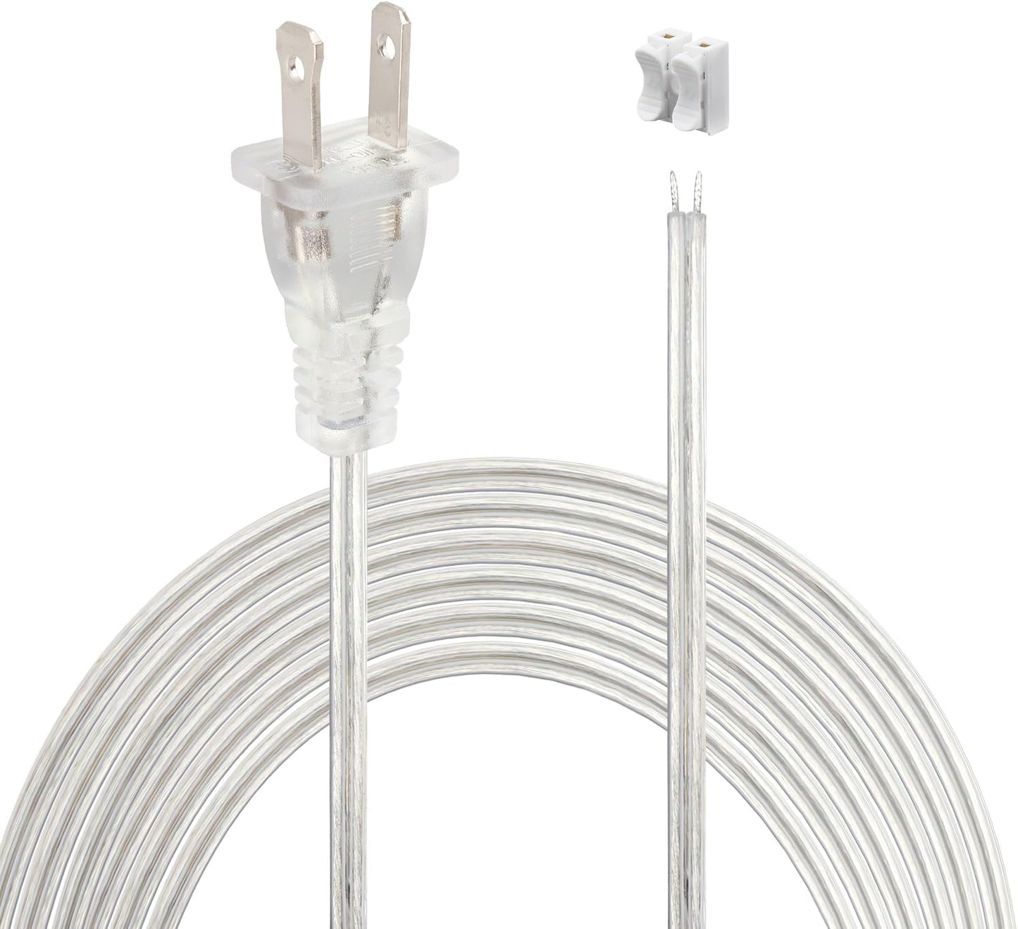 Cable lámpara 8ft con enchufe SPT-2 transparente 2 polares