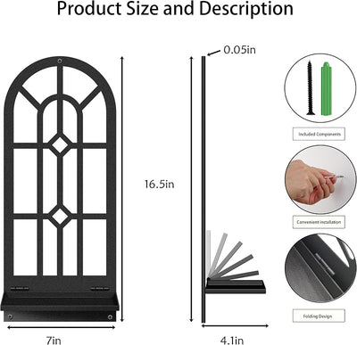 2 Pzas Portavelas Metal Negro Estilo Boho para Pared