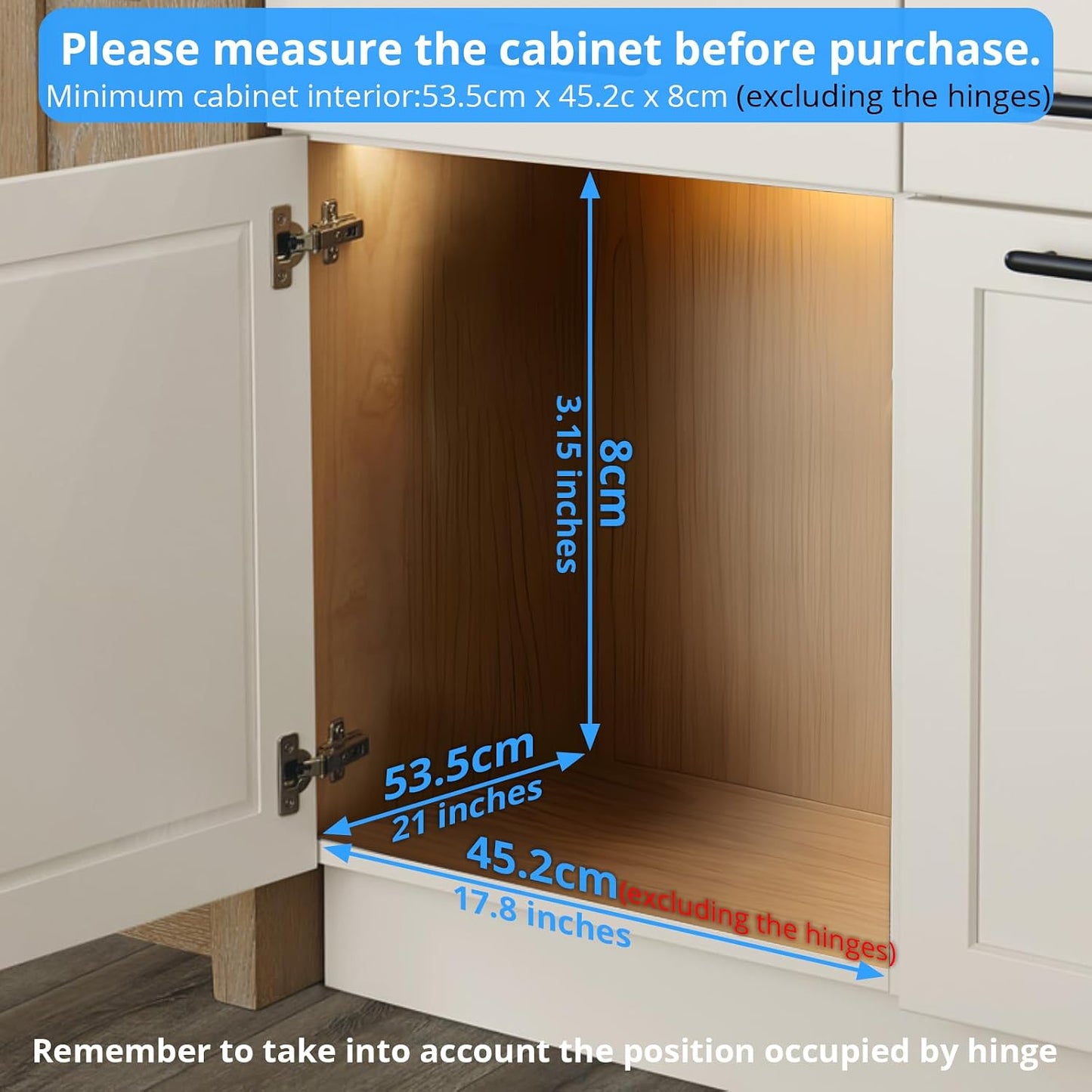 Organiz. cocina deslizante cesta cajones 17.8"