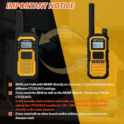 Walkie Talkies IP67 impermeables con auricular pack 4
