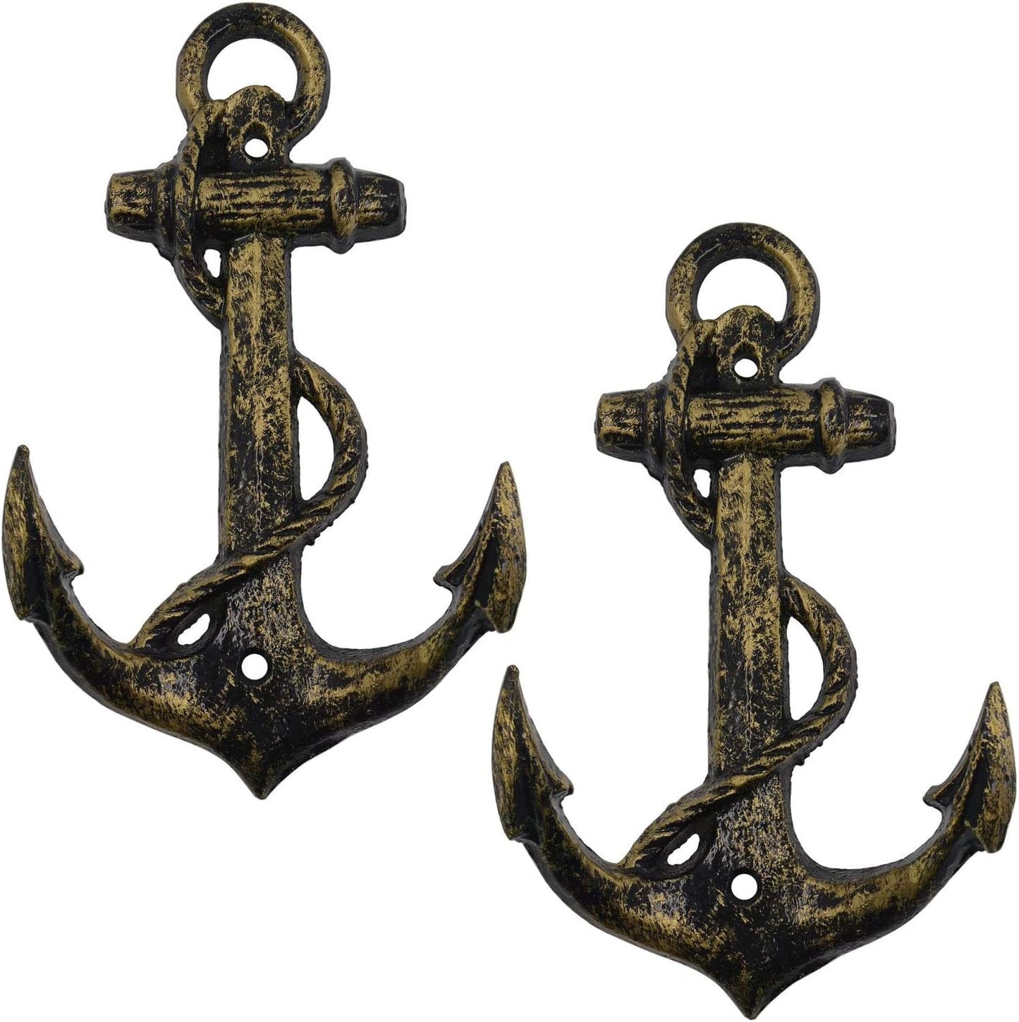 Ganchos hierro fundido bronce antiguo 2 Pzas