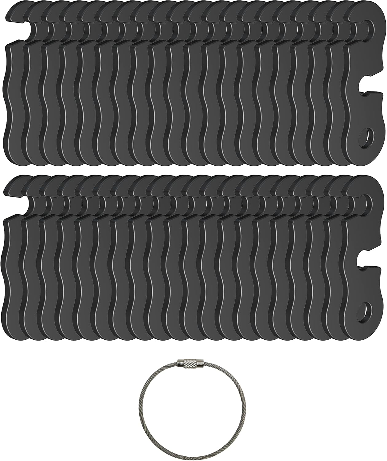 Tensores aluminio Guyline 40uds camping negro