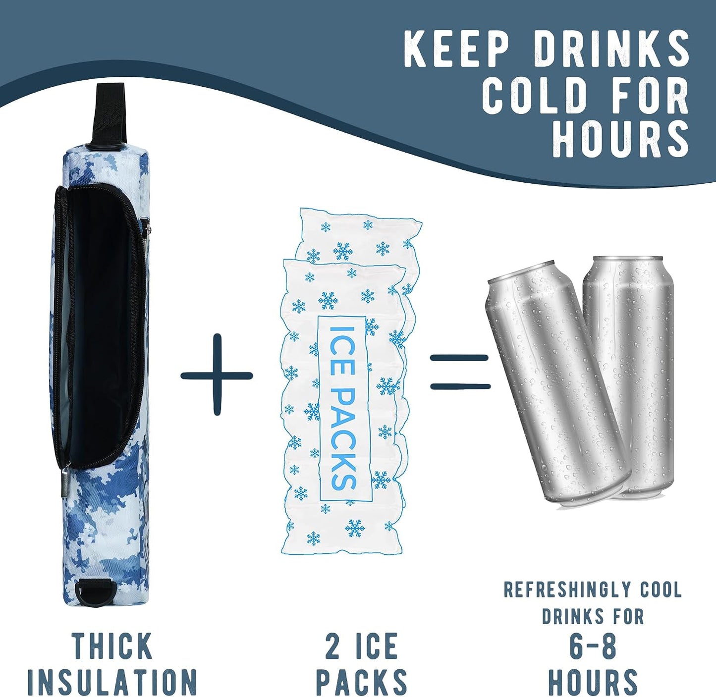Bolsa enfriadora golf con hielo 6 latas 2 botellas gris