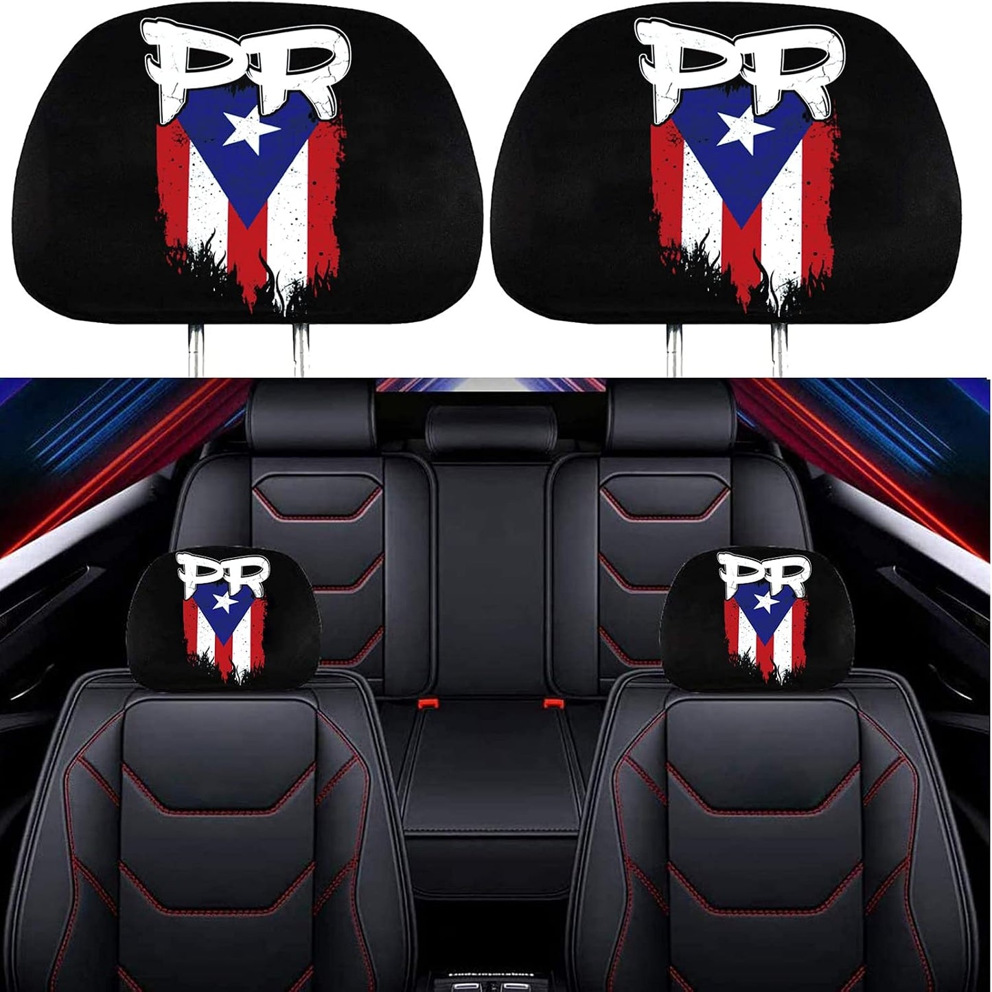 2 Fundas Reposacabezas Universal para Puerto Rico PR