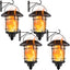 4 Linternas pared solar LED llama parpadeante autoencendido