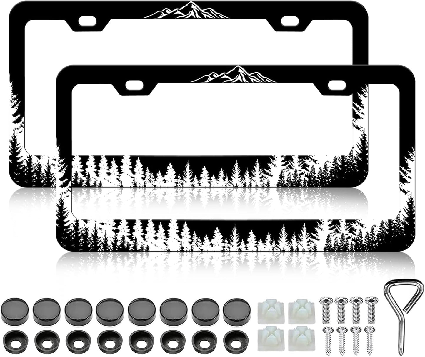 Marco placa matrícula 12x6" paisaje montañas resistente
