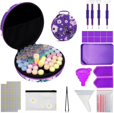 Estuche cuentas diamantes 60 ranuras con herramientas